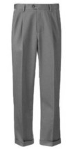 Mens Pants Croft &amp; Barrow Gray Relaxed Pleated Cuffed Dress $60 NEW-sz 3... - £22.15 GBP