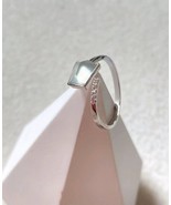 Natural Myanmar Colorless Jadeite Jade Ring 18K Solid White Gold &amp; Jade ... - $228.00