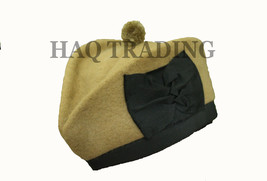 Glengarry Tan Color Matching Ball Black Rosette And Ribbon - $915.03 MXN