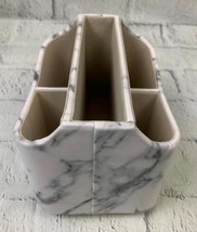 Marble Print Desk Organizer 360 Degrees Rotate Remote Control Holder Leather - £25.95 GBP