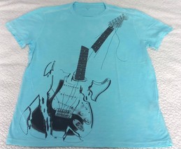 John Varvatos Star USA Men&#39;s Stone Wash Light Blue Broken Guitar Graphic... - $39.98