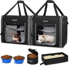 Portable Double Cat Carrier 2 in1 Cat Car Travel Carrier 36x17x17in Dual Large - £180.98 GBP