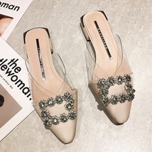 Women Sandals Rhinestone bow point toe flat mules shoes women ladies summer sati - £48.96 GBP