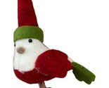 Gallarie II Felted Santa Christmas Bird  Ornament Red White Green 6 inch - $12.29