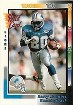 1992 AAA Sports Wild Card. Detroit Lions Barry Sanders. No. 108 NM. - £1.13 GBP