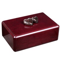 Wooden Cremation urn for Adult Unique Memorial Funeral ashes urn side be side - £129.21 GBP+