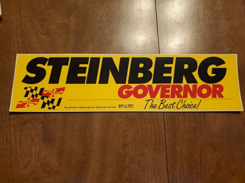Primary image for Vtg Melvin Steinberg 1994 Political Campaign Bumper Sticker, Baltimore, Maryland