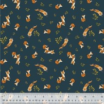 Cotton Foxes Woodland Animals Creatures Forest Foxy Fabric Print by Yard D470.60 - £10.97 GBP