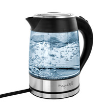 MegaChef 1.8Lt. Glass Body and Stainless Steel Electric Tea Kettle - £44.58 GBP