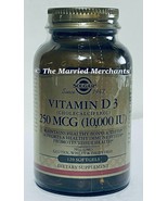 Solgar Vitamin D3 250 mcg / 10000 IU 120 softgels 9/2025 FRESH! - $14.99