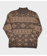 Susquehanna Trail Outfitters Sweater Mens S Brown Fair Isle Mock Neck Pu... - $24.04