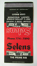 Selens - Cudahy, Wisconsin Restaurant 30 Strike Matchbook Cover WI Match... - £1.36 GBP