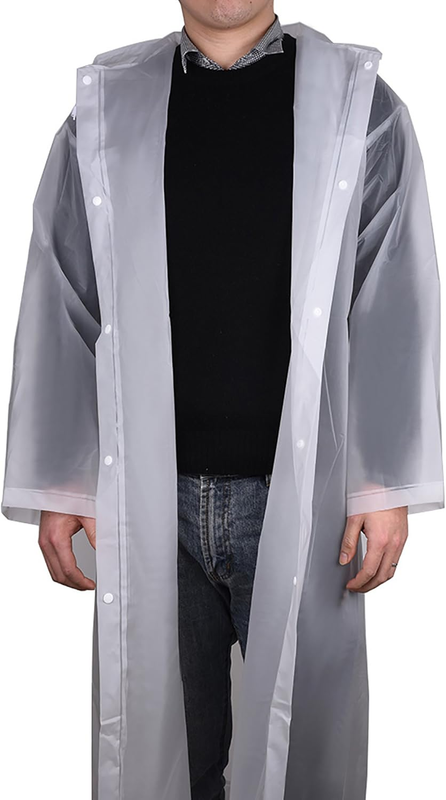 Mudder Adult Portable Raincoat Rain Poncho with Hoods and Sleeves (White) Item image 3