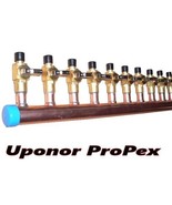 1&quot; Copper Manifold 1/2&quot; Uponor ProPEX (With &amp; Without Valve)  2 Loops-12... - £33.39 GBP+