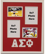 Alpha Sigma Phi Fraternity Licensed Picture Frame Collage 2-4x6 2-5x7 wa... - £38.33 GBP