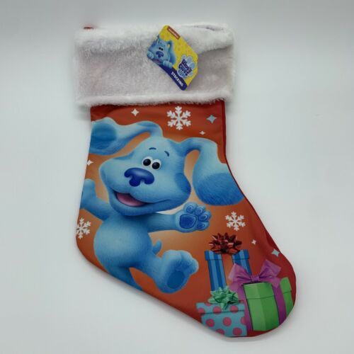 Primary image for Blue Clues Ruz White Furry top Christmas Stocking  New  16 inch