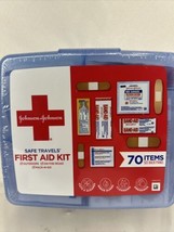 JOHNSON &amp; JOHNSON Portable First Aid Kit for Minor Wound Care 70pc Combi... - £4.78 GBP