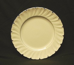 Heirloom by Harmony House China 10-1/2&quot; Dinner Plate Swirl Rim Platinum Accents - £15.45 GBP