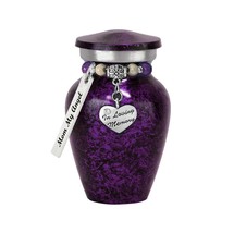 In Loving Memory Purple Heart Keepsake Urn - Love Charms™ Option - £15.62 GBP