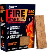 FOREVER PINE Fire Starter Squares 160 Pcs - Natural Fire Starters for Gr... - $45.41 CAD