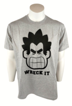 Disney Mens Large Ralph Breaks the Internet Wreck It! Gray T-Shirt - £8.05 GBP