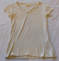 Hollister Women&#39;s Junior&#39;s short sleeve t shirt top Size XS xsmall Off White - £15.63 GBP