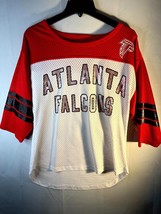 Atlanta Women Falcons 3/4 Sleeve NFL Team Apparel Mesh Top Jersey Red SZ... - $23.19