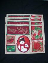 St Nicholas Square Set of Happy Holidays Placemats W/Postage Stamp Pictures New - £8.81 GBP