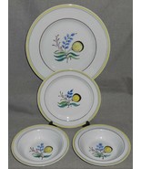 4 pc Set Arabia WINDFLOWER PATTERN Dinner Plate/Salad Plate/ Cereal Bowls - $49.49