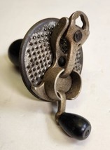 Vintage Nutmeg &amp; Spice Grater Grinder Hand Crank Cast Iron Tin Wood Handle - £62.56 GBP