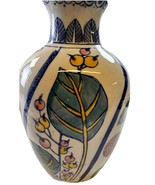 Vintage Antique Hand~Painted Fen Cheng Sumarec Ceramic Vase Botanical De... - $60.00