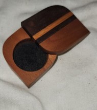 Cute Wood Trinket Ring Box Small Handmade 3 Inch Long Locket - $279.41 MXN
