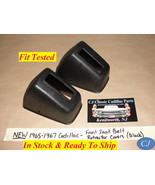 NEW 1965-1967 CADILLAC FRONT SEAT BELT RETRACTORS BOLT COVERS TRIM - BLACK - $149.23 CAD