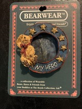 Boyds Bear Patriotic Pin, Billy Bearyproud, My Hero, Holds PHOTO-Missing Plastic - £3.14 GBP