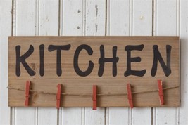 Kitchen Sign with clips in distressed wood - £27.96 GBP