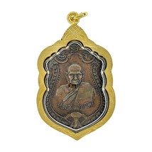 Phra Lp Ngern Famous Monk Talisman Buddha Thai Amulet Magic Gold Case Pendant - £15.97 GBP