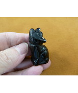Y-COY-SI-564) Black Onyx COYOTE pup gemstone carving FIGURINE baby gem C... - $372.99 MXN
