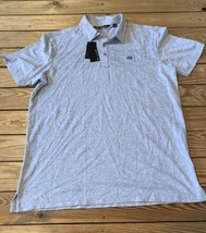 Travis Mathew Embroidered  NWT Men’s Hiking pro Polo shirt Size L Grey R10 - £28.30 GBP