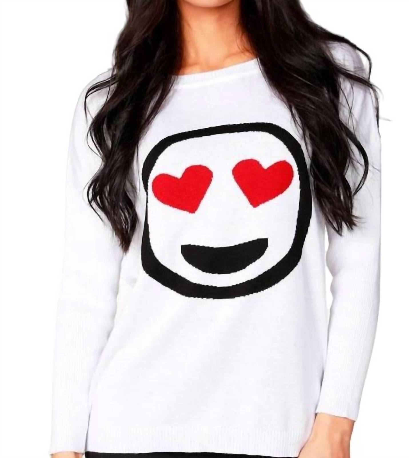 Angel hearts emoji top in White
