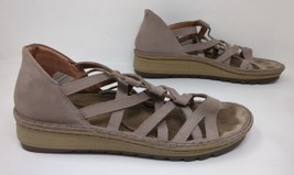 Naot Womens 41 / US 10 Yarrow Gray Leather Low Wedge Gladiator Comfort Sandals - £30.51 GBP