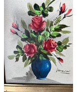Old Vintage Signed Floral Oil Painting Still Life Flowers Antique Pictur... - $87.75