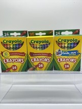 (3) Crayola Crayons In Top Box Pack , 24 Crayon Colors Kids Play Draw Fun - £7.77 GBP