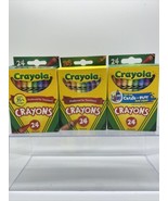 (3) Crayola Crayons In Top Box Pack , 24 Crayon Colors Kids Play Draw Fun - $13.49 CAD