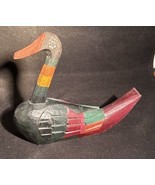 Vintage Hand Carved Wooden Duck Wood Decorative Figurine Figure Sculpture - $33.70 CAD
