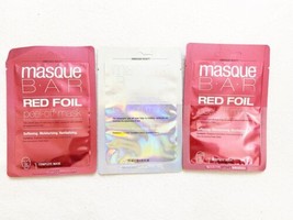 3X Masque Bar Red Foil Peel-Off Mask Soften, Moisturize &amp; Revitalize Single Use - £9.36 GBP