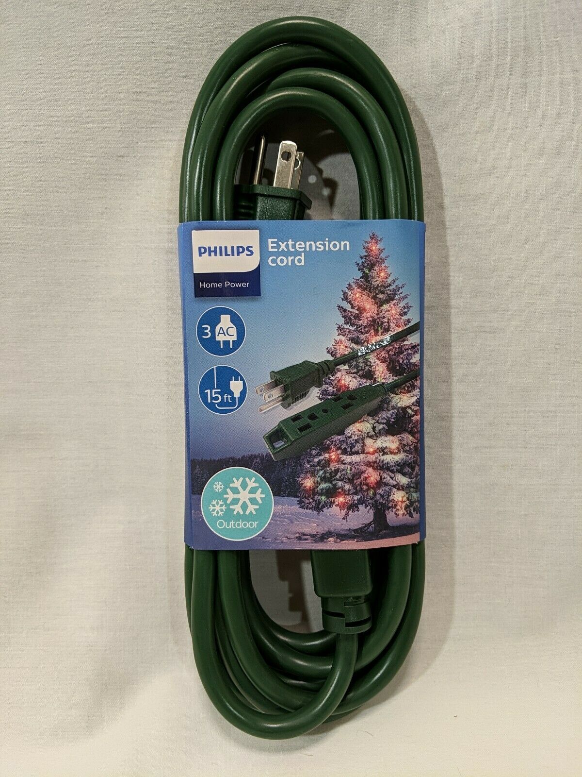 Primary image for Philips 15ft - 3-Outlet Grounded Extension Cord Outdoor Use, Green