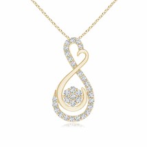 ANGARA Lab-Grown 0.24 Ct Cluster Diamond Infinity Heart Pendant in 14K Gold - £664.78 GBP