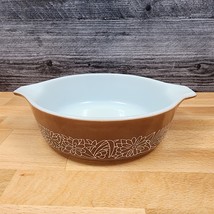 Corning Ware Pyrex Woodland Brown 1 Pt Casserole No Lid Round Baking Pan 471 - £7.58 GBP