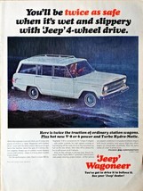 Jeep Wagoneer Jeep 4 wheel drive twice as safe 1965 Vintage Print Ad - $9.74