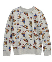 NWT TUCKER + TATE Kids&#39; Print Fleece Sweatshirt Grey Heather Winter Sports 18M - £7.80 GBP